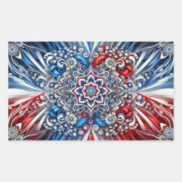 Adesivo Retangular Vinheta retangular com cores francesas