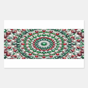 Adesivo Retangular Vinheta retangular com cores italianas