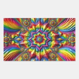 Adesivo Retangular Vinheta retangular com cores LGBTQ