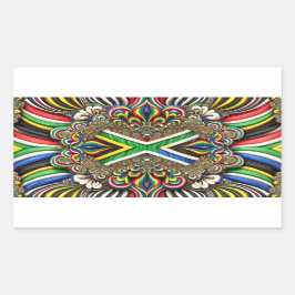 Adesivo Retangular Vinheta retangular com cores sul africanas