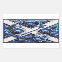 Adesivo Retangular Vinheta retangular com palitos escoceses