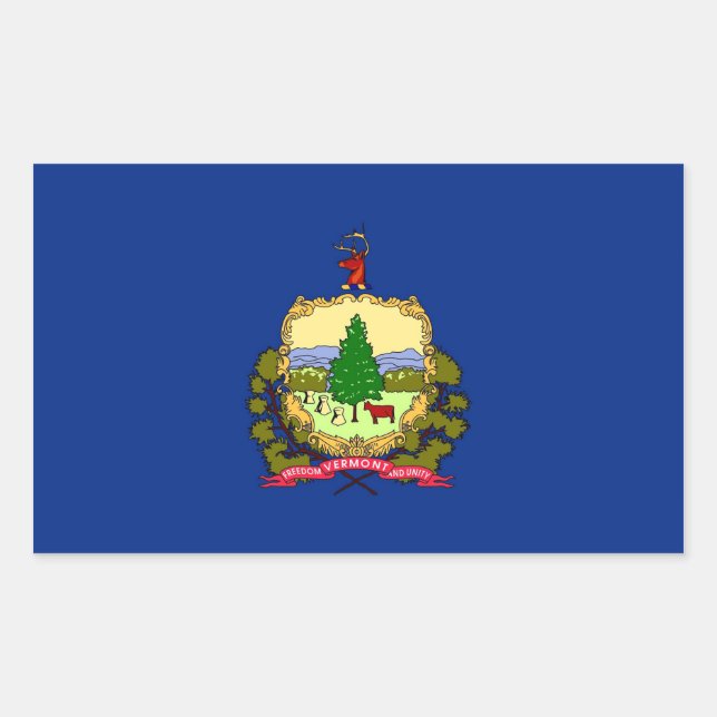 Adesivo Retangular Vinheta retangular com sinalizador de Vermont (Frente)
