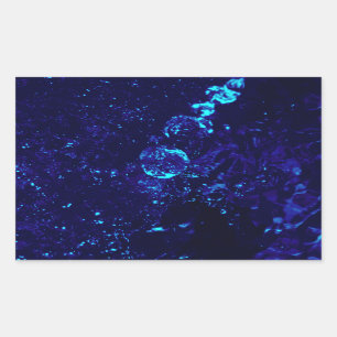 Adesivo Retangular Vinheta Retangular de Bolhas de Azul