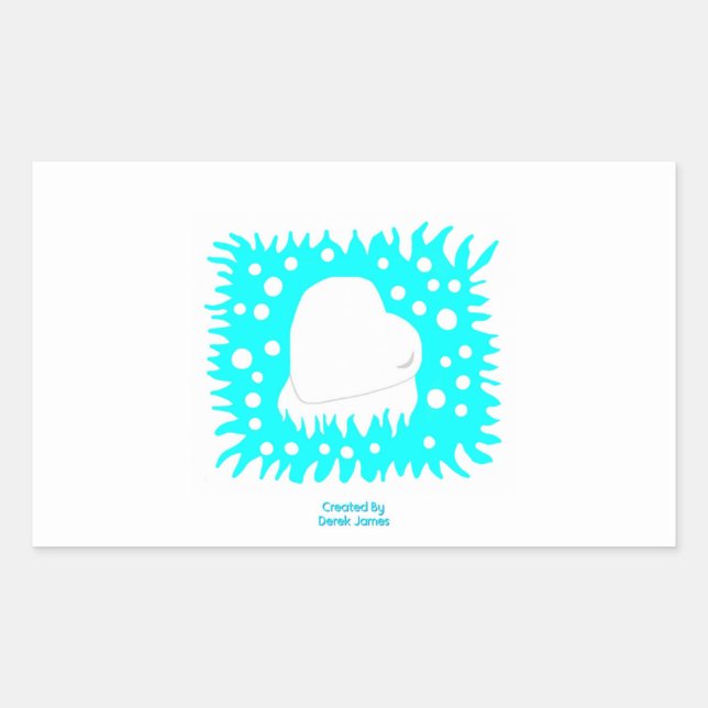 Adesivo Retangular Vinheta retangular de coração de neve de inverno (Frente)