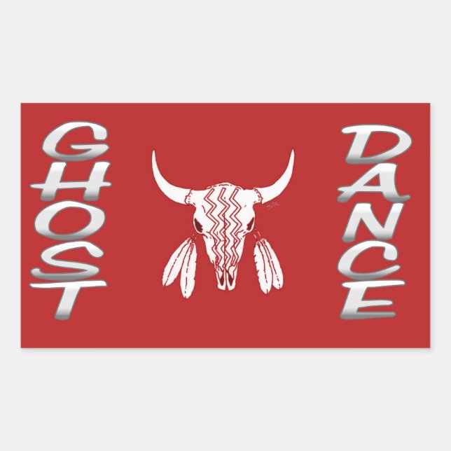 Adesivo Retangular vinheta retangular de Dança Fantasma (Frente)