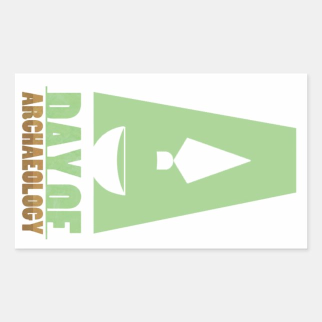 Adesivo Retangular vinheta retangular de dia de arqueologia (Frente)