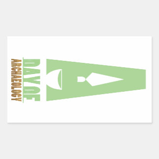 Adesivo Retangular vinheta retangular de dia de arqueologia