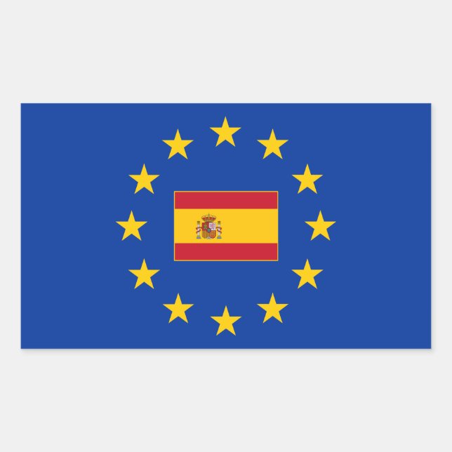 Adesivo Retangular Vinheta retangular de Espanha da União Europeia (Frente)