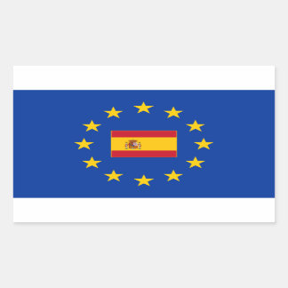 Adesivo Retangular Vinheta retangular de Espanha da União Europeia