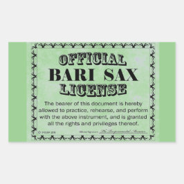 Adesivo Retangular Vinheta Retangular de Licença Bari Sax