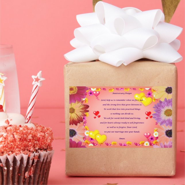 Adesivo Retangular Vinheta retangular de oração de aniversário (Festa)