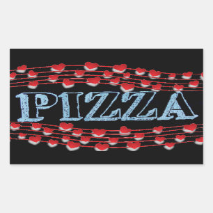 Adesivo Retangular Vinheta retangular de pizza