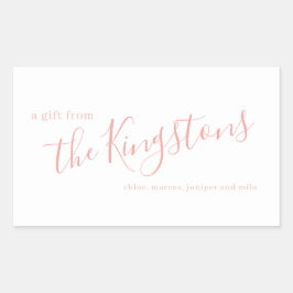 Adesivo Retangular Vinheta Retangular de Script de Nome da Família de