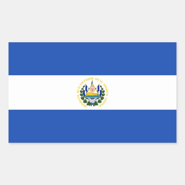 Adesivo Retangular Vinheta retangular de Sinalizador El Salvador (Frente)