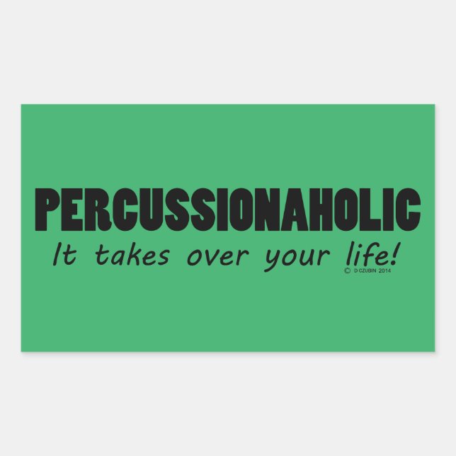 Adesivo Retangular Vinheta Retangular de Vida Percussionaholical (Frente)