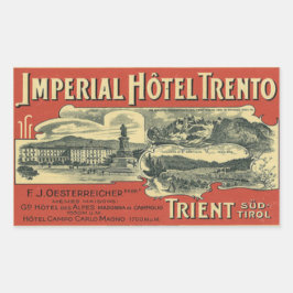 Adesivo Retangular Vinheta retangular do Hotel Imperial Trento