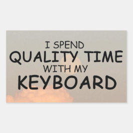 Adesivo Retangular Vinheta retangular do teclado de tempo de qualidad