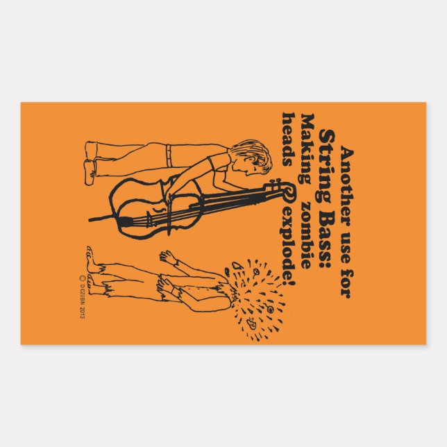 Adesivo Retangular Vinheta Retangular Explosiva do Bass Zombie (Frente)