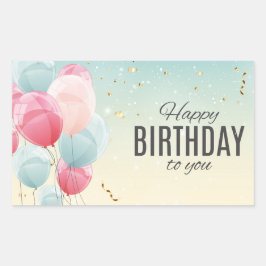 Adesivo Retangular Vinheta retangular feliz de aniversário