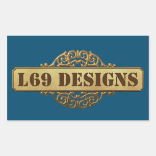 Adesivo Retangular vinheta retangular "Logotipo de design L"