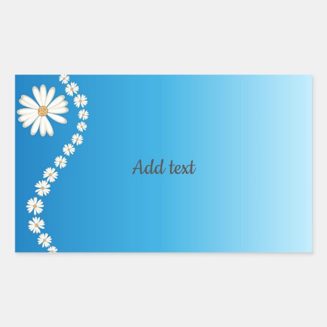 Adesivo Retangular Vinheta retangular Modelo de margarida (Frente)