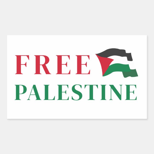 Adesivo Retangular Vinheta retangular palestina gratuita (Frente)