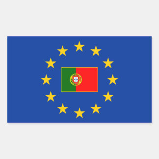 Adesivo Retangular Vinheta Retangular Portugal da União Europeia