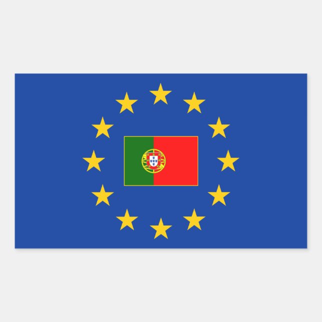Adesivo Retangular Vinheta Retangular Portugal da União Europeia (Frente)