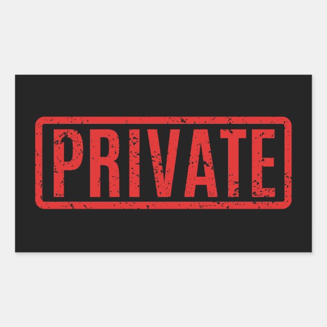 Adesivo Retangular Vinheta retangular privada gravada a preto (Frente)