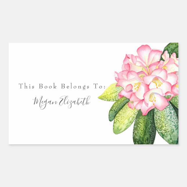 Adesivo Retangular Vinheta Retangular Rosa (Frente)