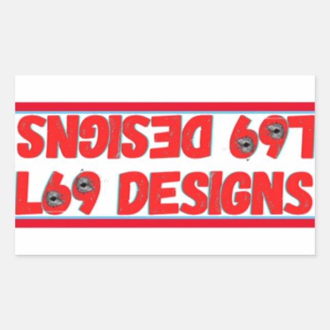 Adesivo Retangular vinheta retangular transparente "designs LOGO L69" (Frente)
