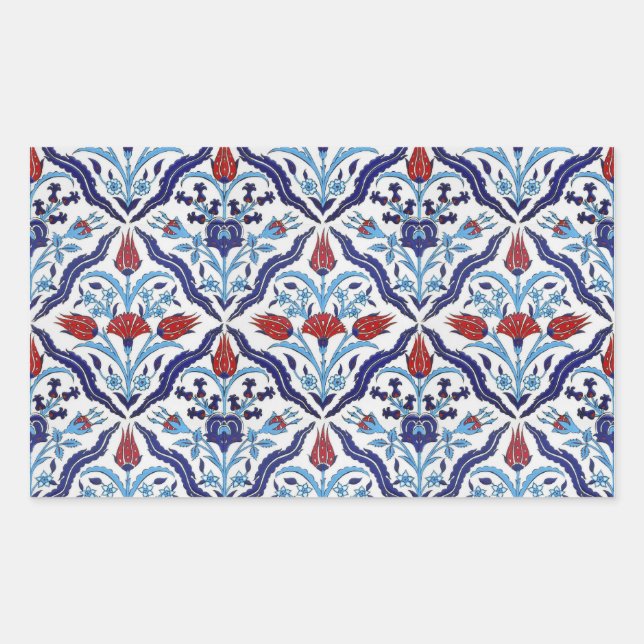 Adesivo Retangular Vinheta retangular turca de azulejo (Frente)