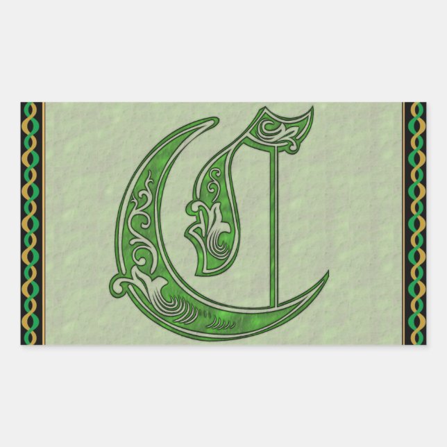 Adesivo Retangular Vinheta Retângulo C - Letra (Frente)