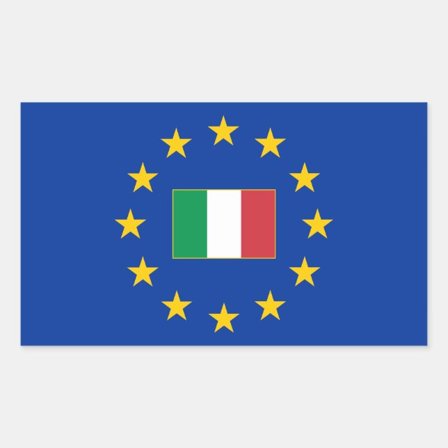 Adesivo Retangular Vinheta Retângulo da União Europeia Itália (Frente)