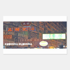 Adesivo Retangular Vinheta Retângulo de Hong Kong