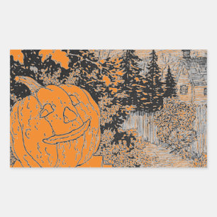 Adesivo Retangular Vinheta RETÂNGULO DE PUMPKIN