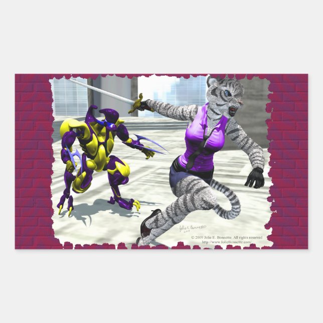 Adesivo Retangular Vinheta Retângulo de Tigrese de Carregamento (Frente)