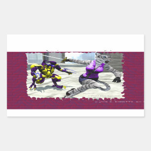 Adesivo Retangular Vinheta Retângulo de Tigrese de Carregamento