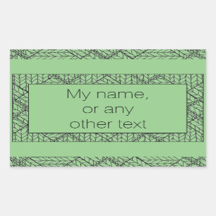 Adesivo Retangular Vinheta Retângulo do KNIT ARGYLE SAGE + Texto
