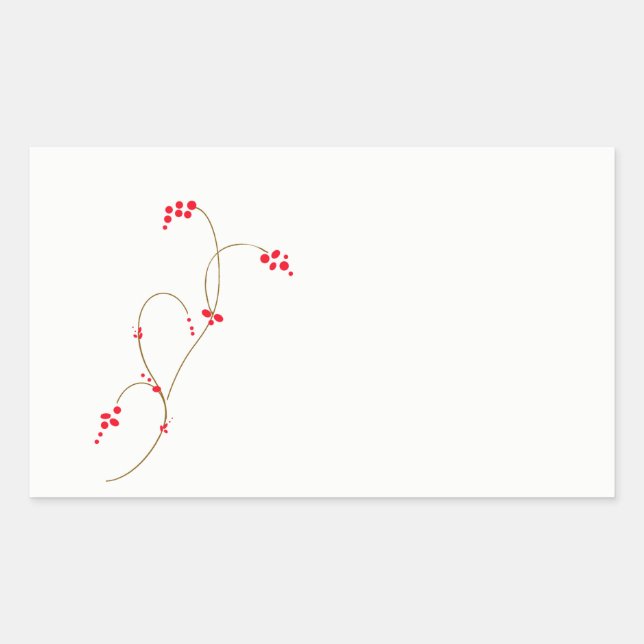 Adesivo Retangular Vinheta Retângulo Vermelho Berry (Frente)