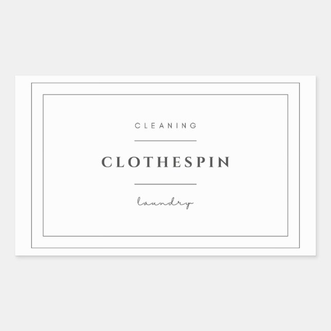 Adesivo Retangular Vinheta Rótulo Clothespin (Frente)