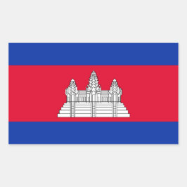 Adesivo Retangular Vinheta Sinalizador do Camboja