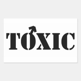 Adesivo Retangular Vinheta Tóxica Masculina — Tipo de letra Estêncil