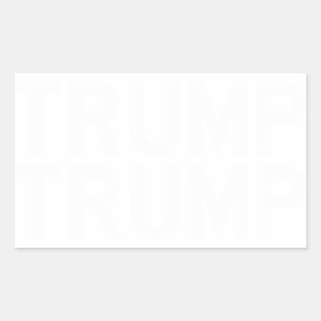 Adesivo Retangular Vinheta TRUMP em letras brancas góticas de estrada (Frente)