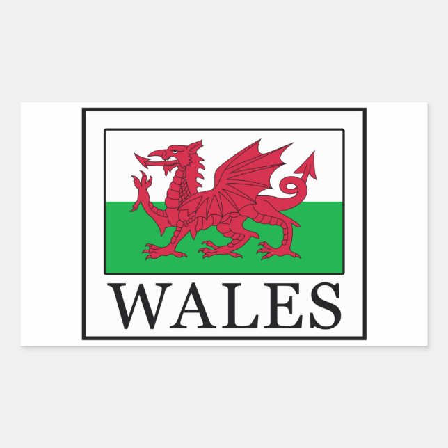 Adesivo Retangular vinheta Wales (Frente)