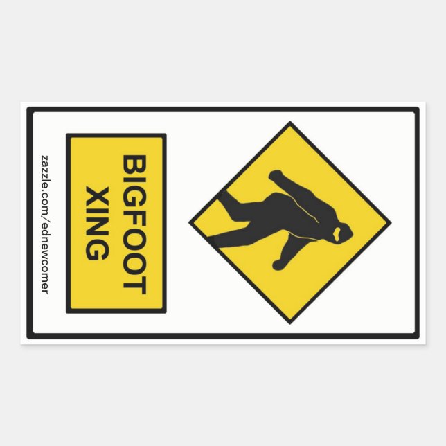 Adesivo Retangular Vinheta Xing (branco) Bigfoot (Frente)
