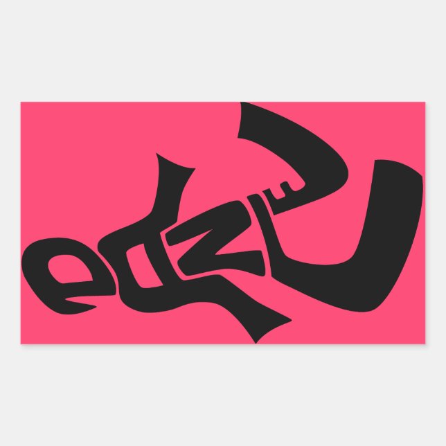 Adesivo Retangular Vinhetas com letras de dança (Frente)