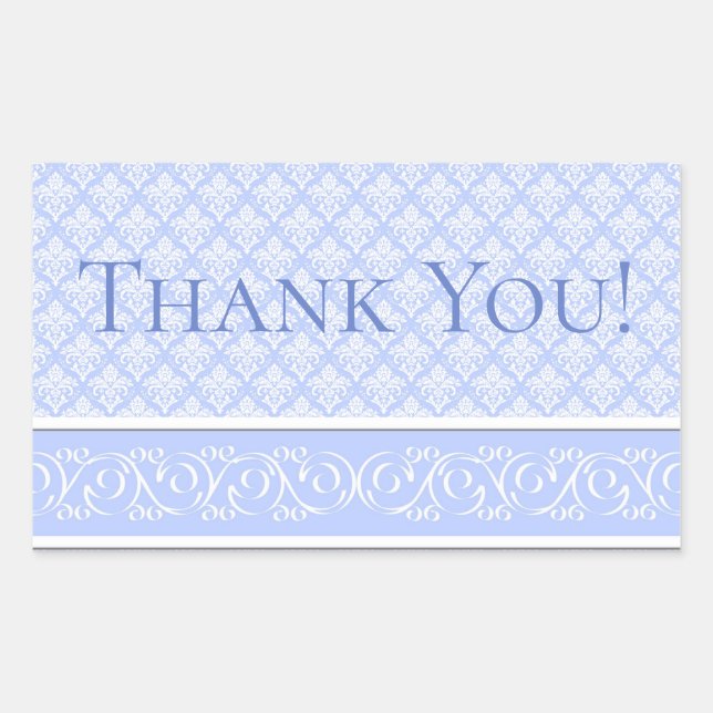 Adesivo Retangular Vinhetas - Damasco Azul Casado (Frente)