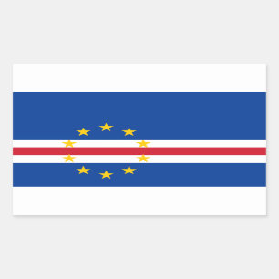 Adesivo Retangular Vinhetas de bandeira cabo-verdiana