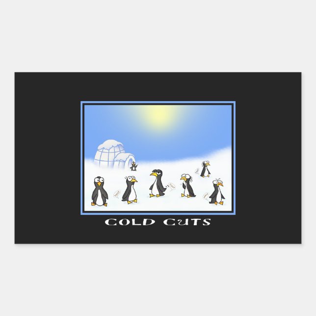 Adesivo Retangular Vinhetas de cortes frios (Frente)